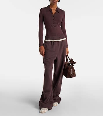 Embroidered cotton-blend bodysuit | Magda Butrym