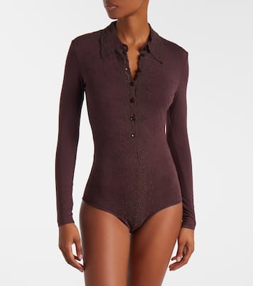 Embroidered cotton-blend bodysuit | Magda Butrym