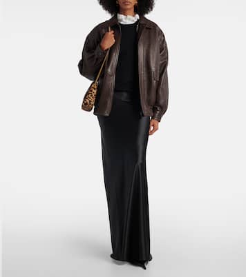 플리츠 실크 맥시 스커트 | Saint Laurent