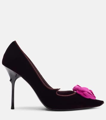 Epine Rose 100 floral velvet pumps | Roger Vivier