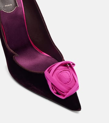 Epine Rose 100 floral velvet pumps | Roger Vivier