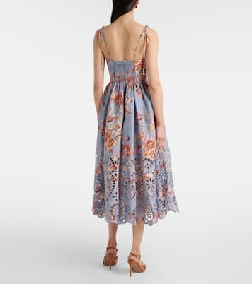 Awaken floral linen midi dress | Zimmermann