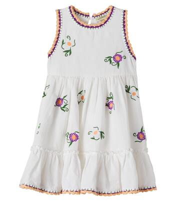 Embroidered linen and cotton dress | Stella McCartney Kids