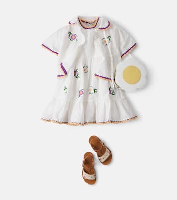 Embroidered linen and cotton dress | Stella McCartney Kids