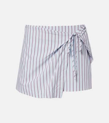 Pinstripe cotton-blend wrap skirt | SIR