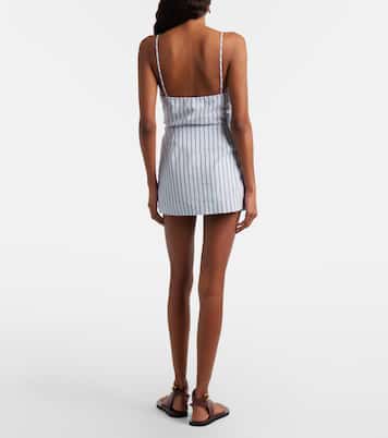 Pinstripe cotton-blend wrap skirt | SIR