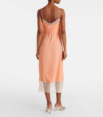 Vestido lencero de crepé de china con encaje | Simone Rocha