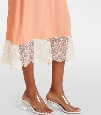 Vestido lencero de crepé de china con encaje | Simone Rocha