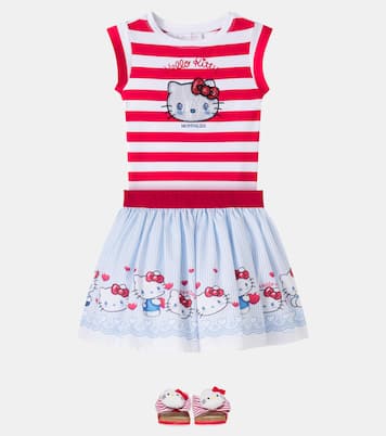 x Hello Kitty – T-shirt rayé en coton mélangé | Monnalisa