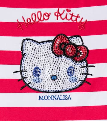 x Hello Kitty striped cotton-blend T-shirt | Monnalisa