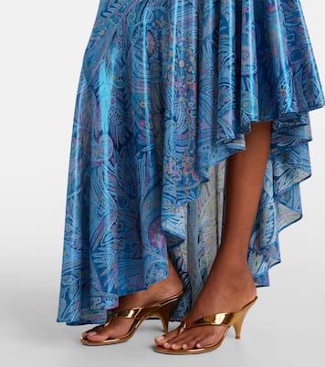 Paisley asymmetric ruffled midi dress | Etro
