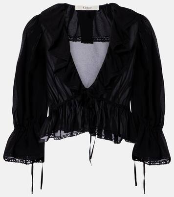 Ruffled silk blouse | Chloé