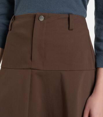 Cotton twill midi skirt | Vince