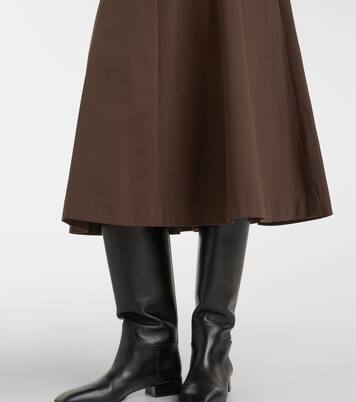 Cotton twill midi skirt | Vince