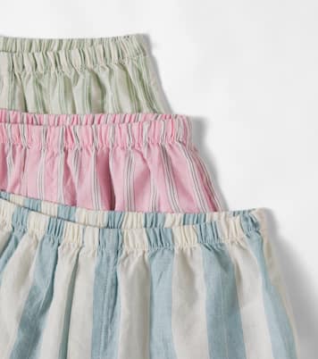 Asli set of 3 striped cotton poplin shorts | Konges Sløjd