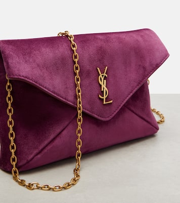 Schultertasche Cassandre Small aus Veloursleder | Saint Laurent