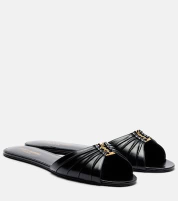 Cassandre leather slides | Saint Laurent