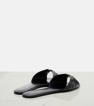 Cassandre leather slides | Saint Laurent