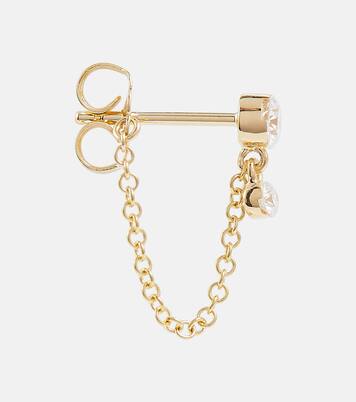 Invisible Dangle Chain 18kt gold single earring with diamonds | Maria Tash