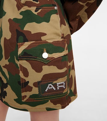 High-rise camouflage gabardine miniskirt | Alessandra Rich