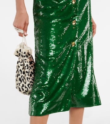 Sequined ruched midi dress | Ganni