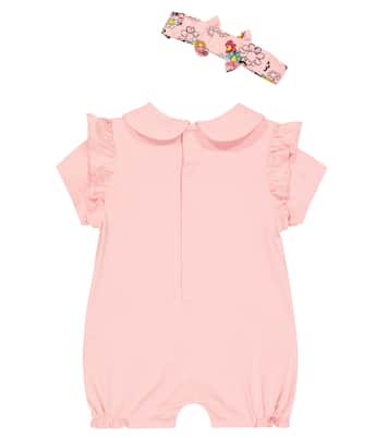 Baby cotton-blend bodysuit and headband set | Moschino Kids