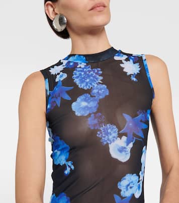 Abito lungo in mesh con stampa | Coperni