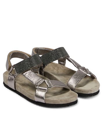 Sandali in pelle metallizzata | Brunello Cucinelli Kids