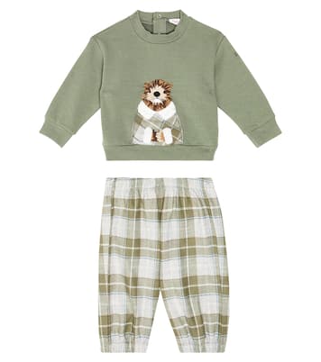 Baby printed fleece sweatshirt and pant set | Il Gufo
