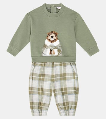 Baby printed fleece sweatshirt and pant set | Il Gufo