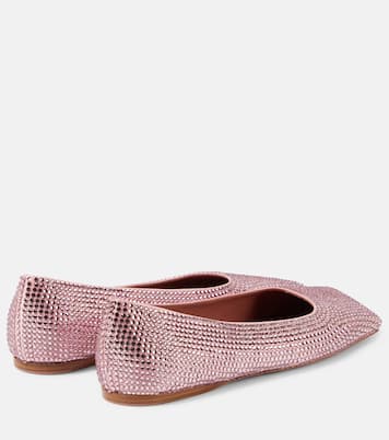 Ballerinas Ane aus Satin mit Kristallen | Amina Muaddi