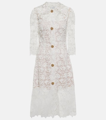 Robe midi en dentelle à ornements | Oscar de la Renta