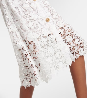 Robe midi en dentelle à ornements | Oscar de la Renta