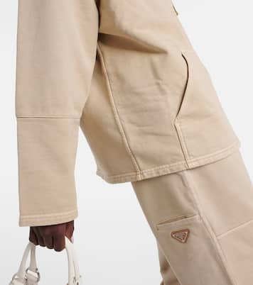 Felpa oversize in cotone con cappuccio | Prada