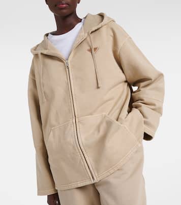 Felpa oversize in cotone con cappuccio | Prada