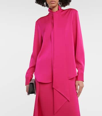 Blusa in crêpe di raso | Alex Perry
