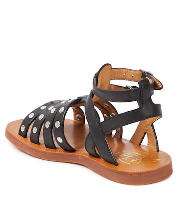 Sandalen Plagette Stud aus Leder | Pom d'Api