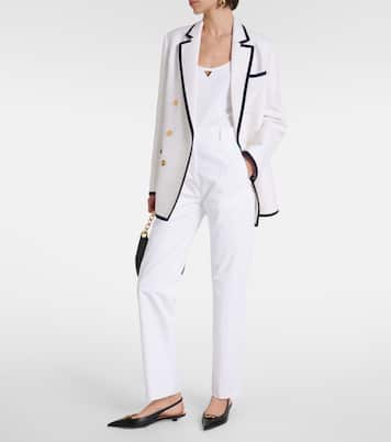 Pantaloni slim in cotone a vita bassa | Valentino