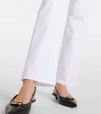 Pantaloni slim in cotone a vita bassa | Valentino