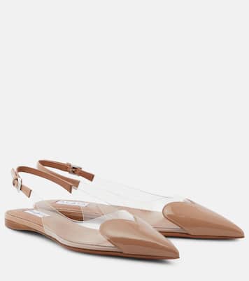 Le Cœur patent leather and PU slingback flats | Alaïa