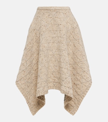Falda midi asimétrica de lana | Bottega Veneta