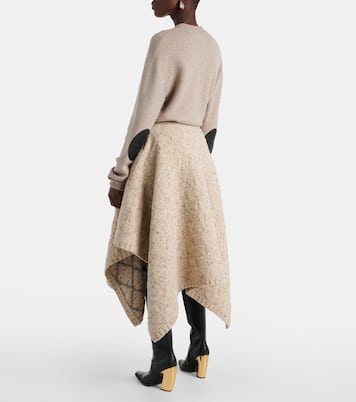 Falda midi asimétrica de lana | Bottega Veneta