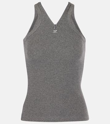 Tank top acanalado de algodón | Courrèges
