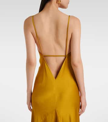 Robe longue en crêpe de satin | Victoria Beckham
