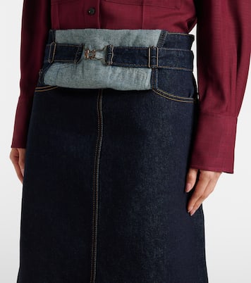 Falda midi convertible de denim | Victoria Beckham