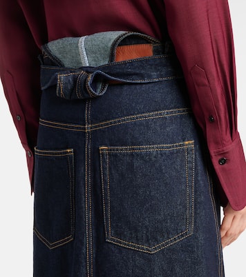 Falda midi convertible de denim | Victoria Beckham