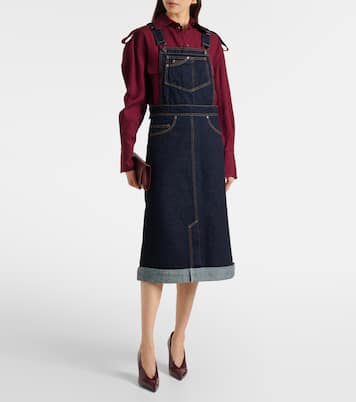 Falda midi convertible de denim | Victoria Beckham