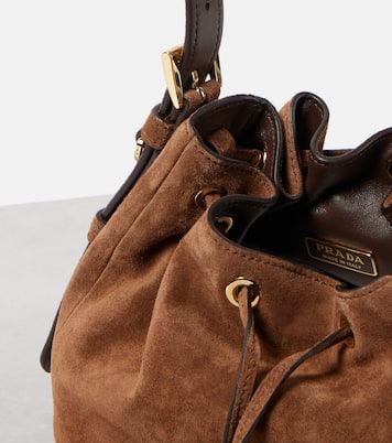 Sac seau Small en daim | Prada