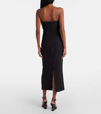 Strapless asymmetric crêpe cocktail dress | Roland Mouret