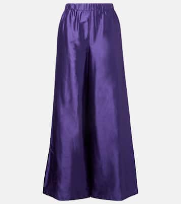 Pantaloni Avio in raso di seta a vita alta | Max Mara